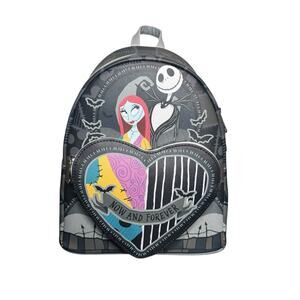 Loungefly Nightmare Before Christmas Jack & Sally Split Heart Mini Backpack NWT